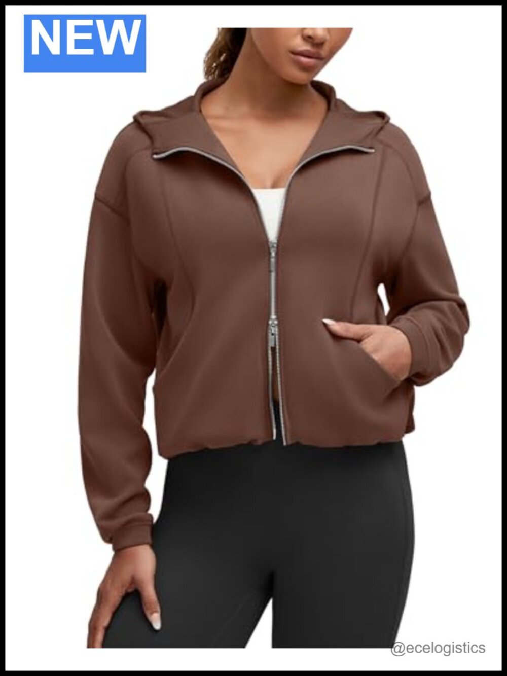 Women's Two-Way Full Zip Lounge Jacket with Pockets